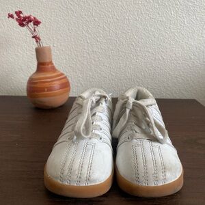K-Swiss White Sneakers with Tan Soles